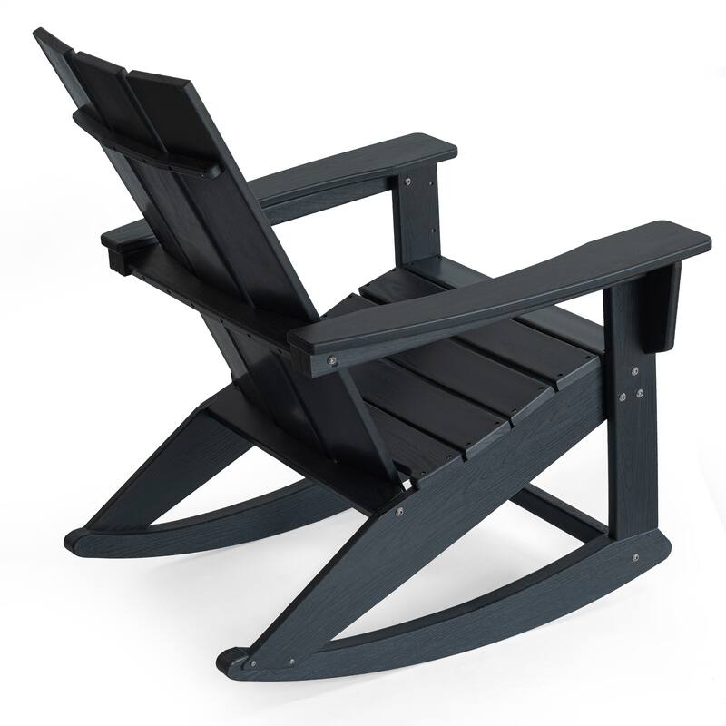 Modern Outdoor Adirondack Rocking Chair,Patio Rocker Chair,All Weather HDPE Plastic Adirondack Rocker for Poolside, Lawn, Garden