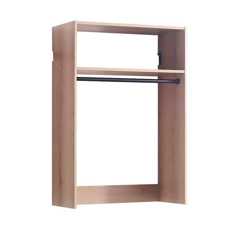 Devi Wall Mounted Wood Closet System - Oak
