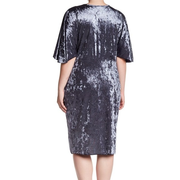 steel blue wrap dress