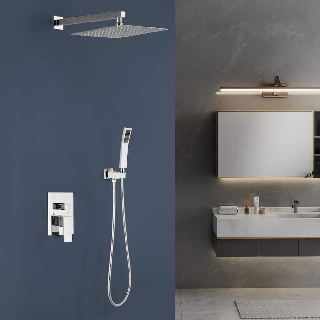 Topcraft 12-Inch Complete Shower System with Handheld Showerhead