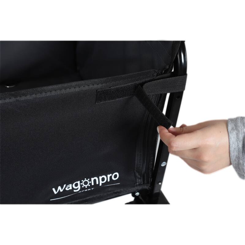 All-In-One Convertible Folding Camping Wagon Cart: Bench Seat, Storage Compartment & Included Dog Tether