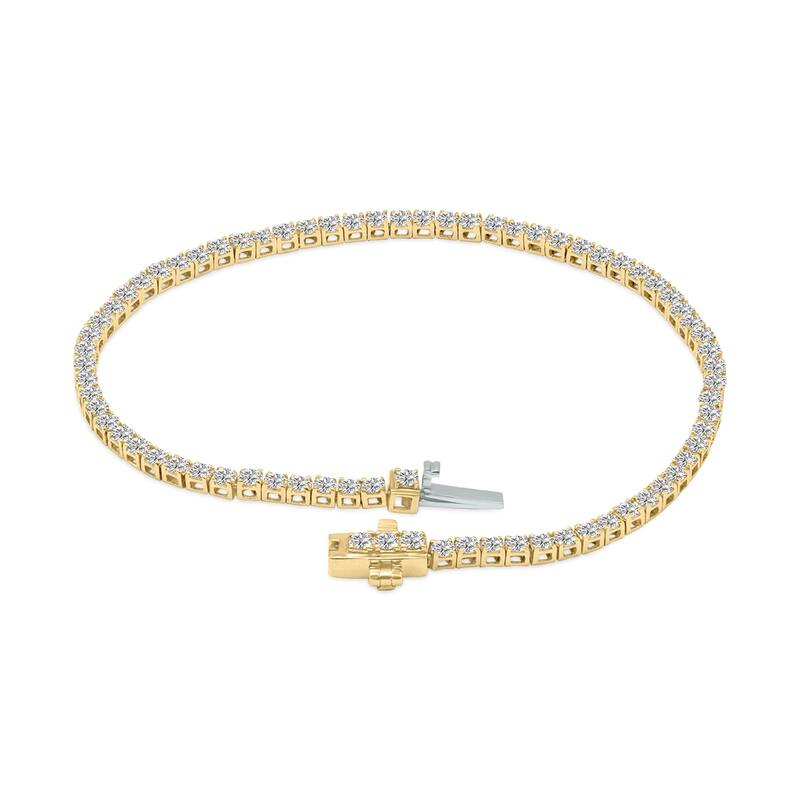Marquee 3 Carat TW Lab Grown Diamond Tennis Bracelet in 14K Yellow Gold