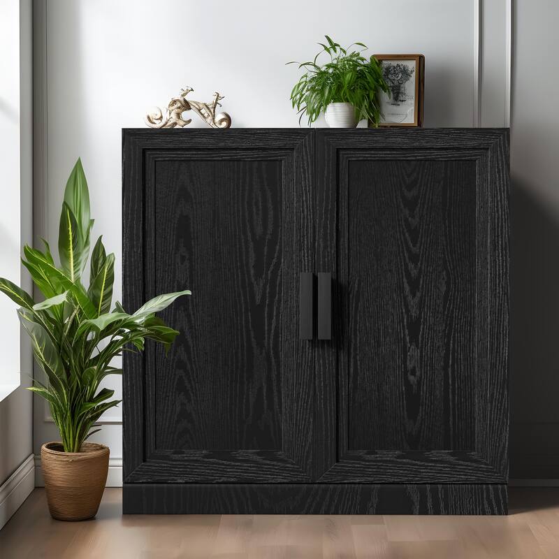 Wooden Accent Cabinet Storage Modern Sideboard Buffet Cabinet with Adjustable Shelf for Living Room Dining Room Entryway