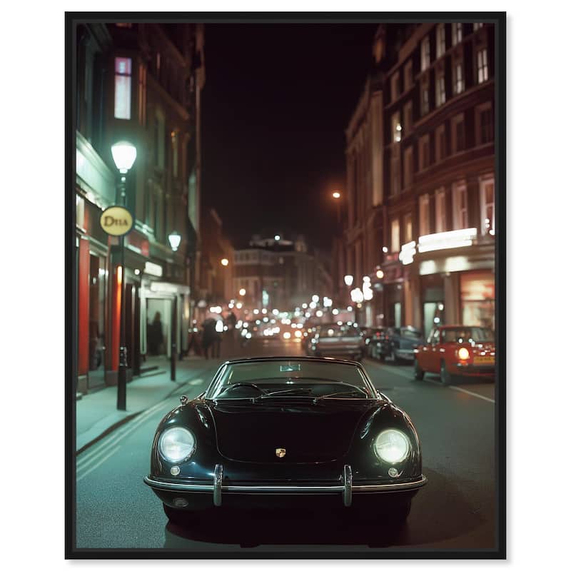 Night Roadster Canvas by Art Remedy - Black - 36" x 45"