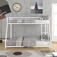 preview thumbnail 10 of 16, Twin over Full Bunk Bed with Ladder, Metal Bunkbeds Frame w/Guardrails White - Full