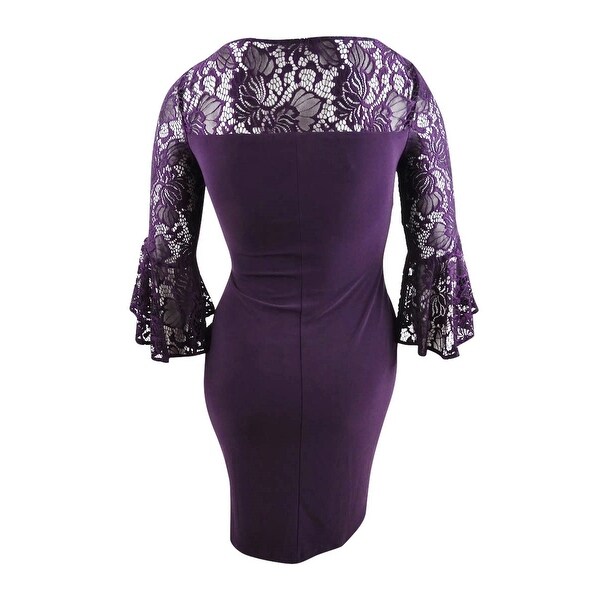 ralph lauren purple lace dress