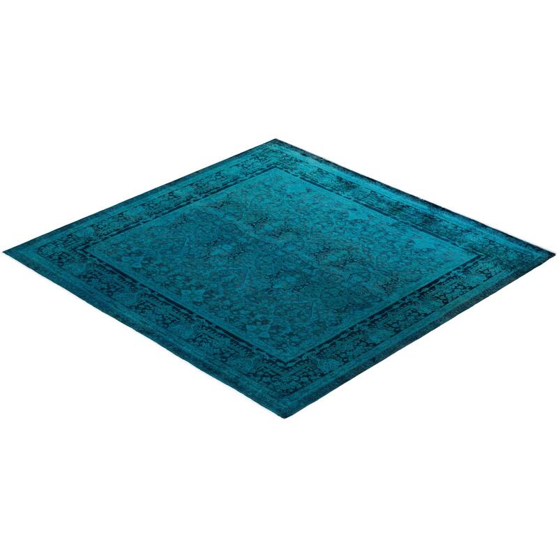 Fine Vibrance, One-of-a-Kind Hand-Knotted Area Rug - Blue, 6' 1" x 6' 2" - 6' 1" x 6' 2"