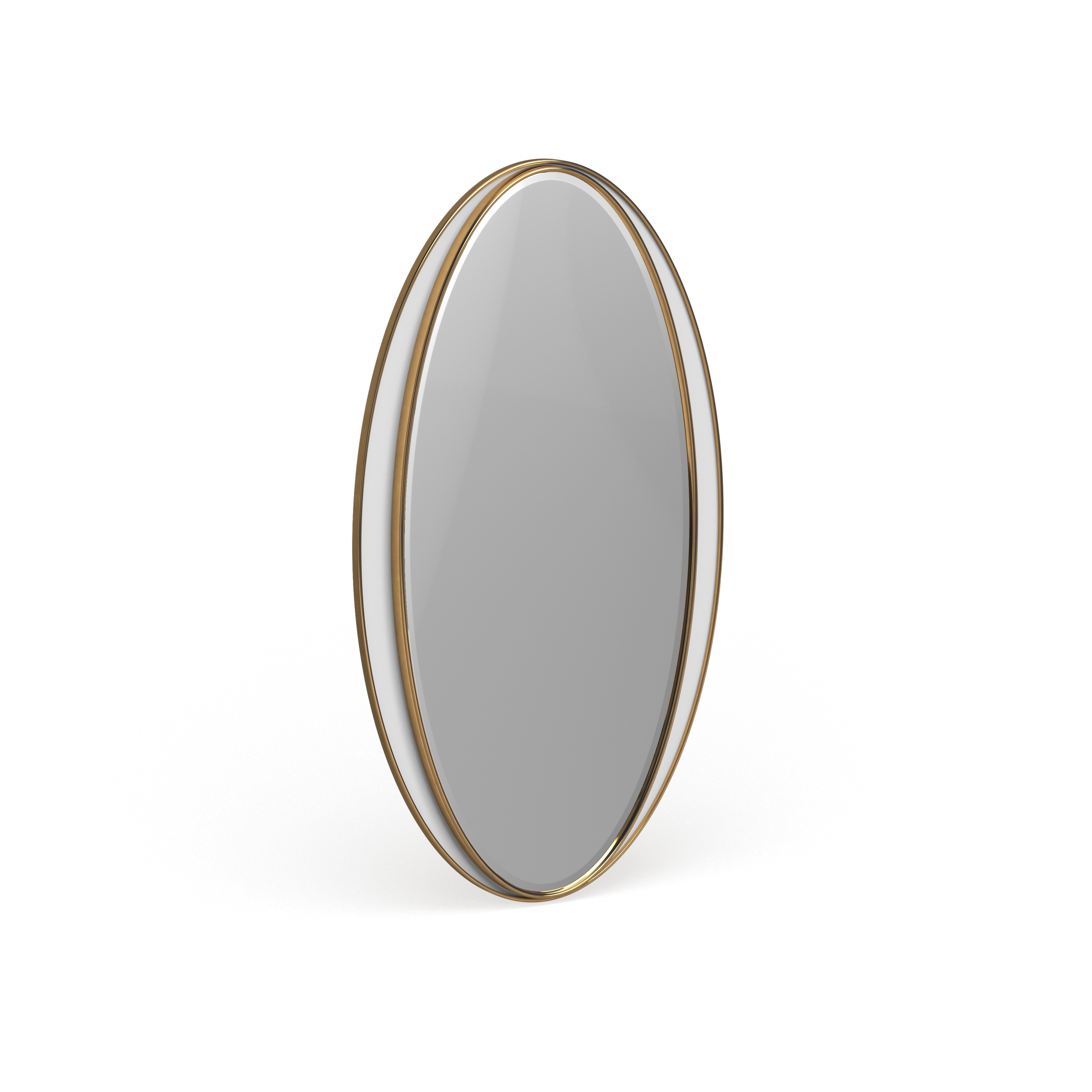 Allan Andrews White & Gold Oval Decorative Rania Wall Mirror