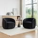 preview thumbnail 14 of 107, SEYNAR Modern Glam Velvet Upholstered 360 Degree Swivel Accent Armchair Set of 2 Black