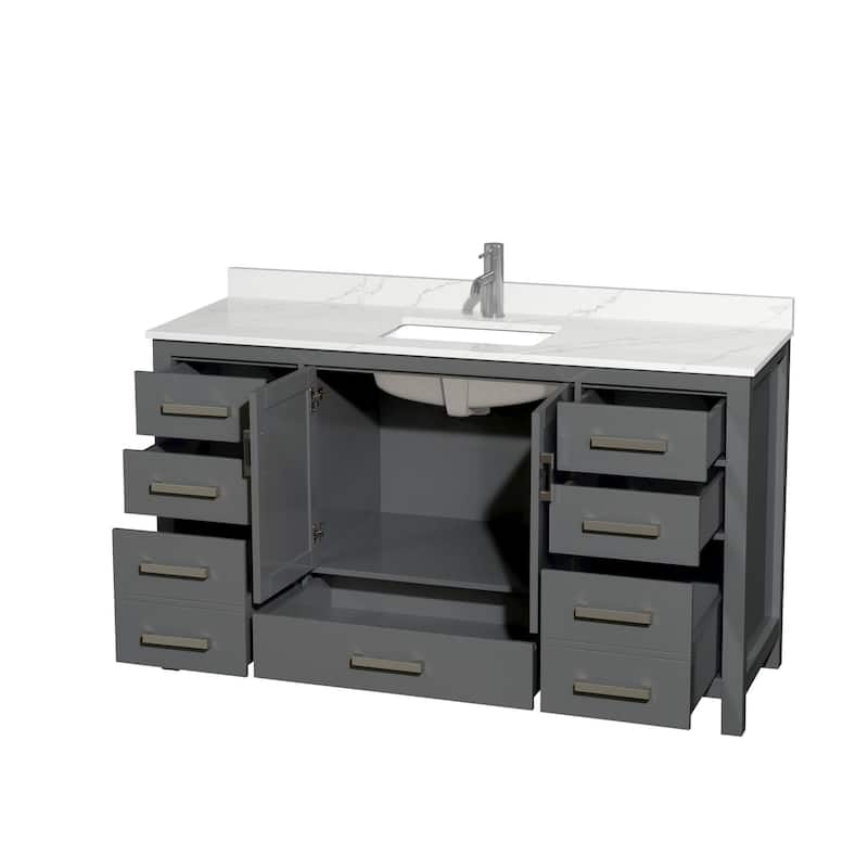 Wyndham Collection WCS141460S-QTZ-UNSMXX Sheffield 60" Free Standing