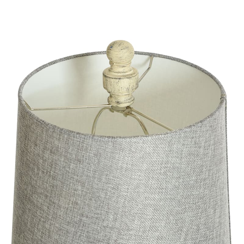 StyleCraft Gilda Distressed Grey and Cream Table Lamp - Heather Gray Shade