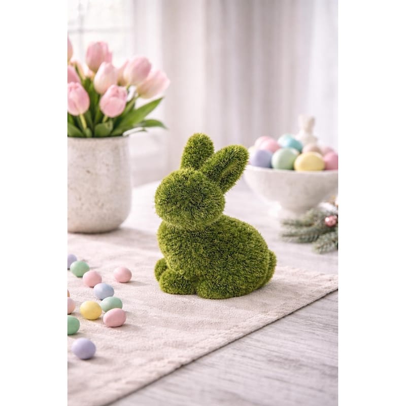 Green Moss Small Easter Bunny Figurines Set of 12