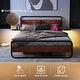 preview thumbnail 5 of 14, King Metal Platform Bed Frame with Upholstered Headboard Wireless Charging