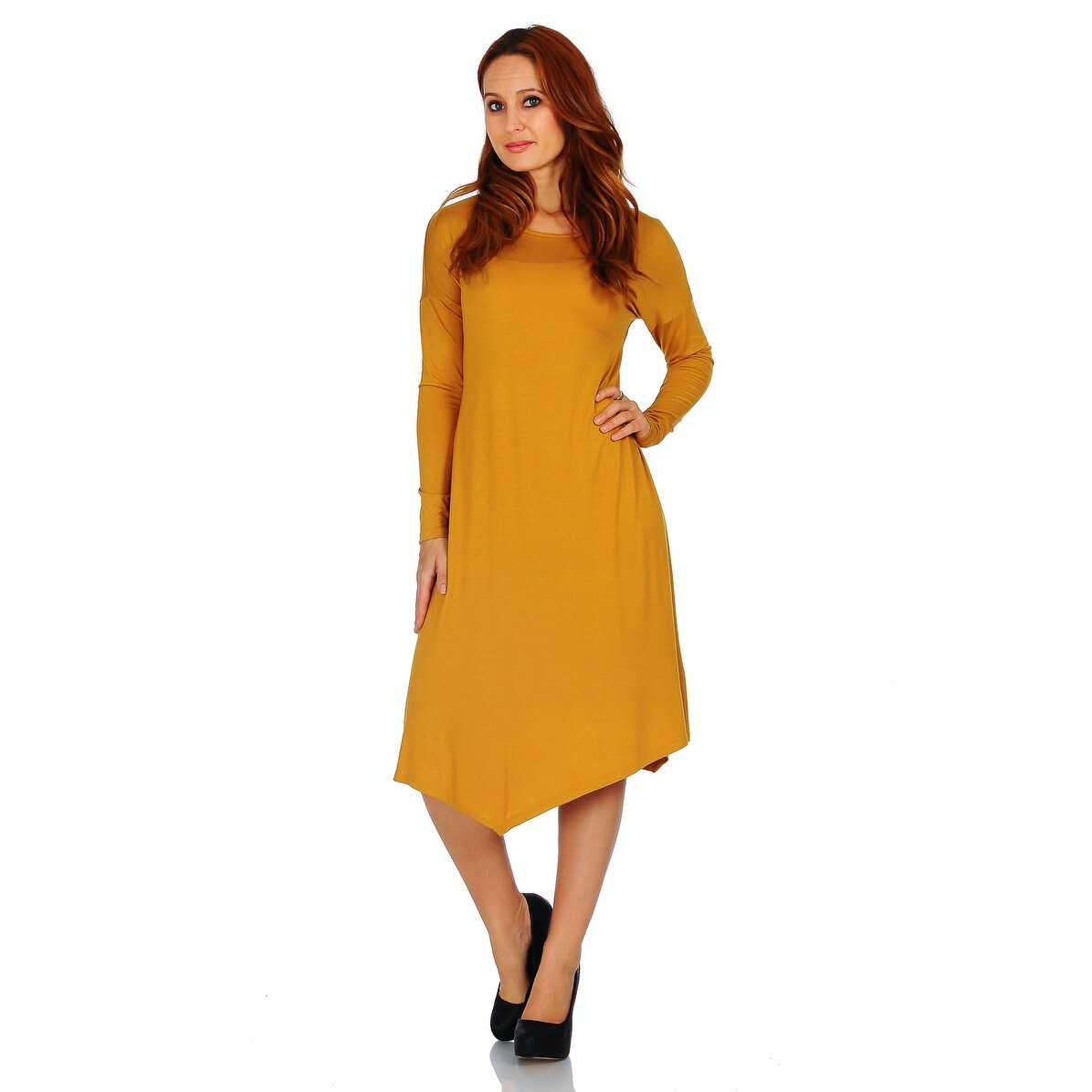 Shop Simply Ravishing Basic Asymmetrical Hem Long Sleeve Casual