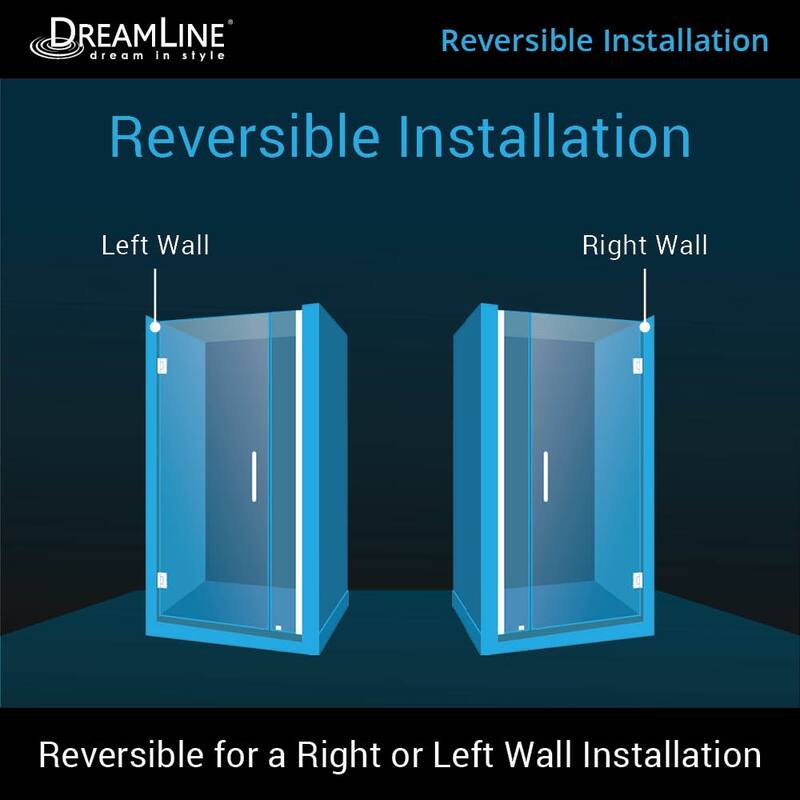 DreamLine Unidoor 36-37 in. W x 72 in. H Frameless Hinged Shower Door - 36" - 37" W - 36" - 37" W