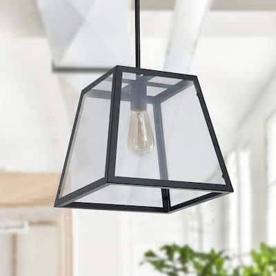 1-Light Prismatic Glass Pendant Lighting - 11.8"D×4.7"W×59"H (Adjustable)