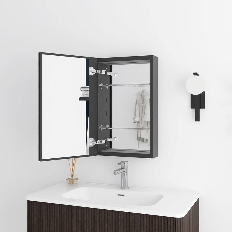 Rectangular Aluminum Medicine Cabinet with Mirror