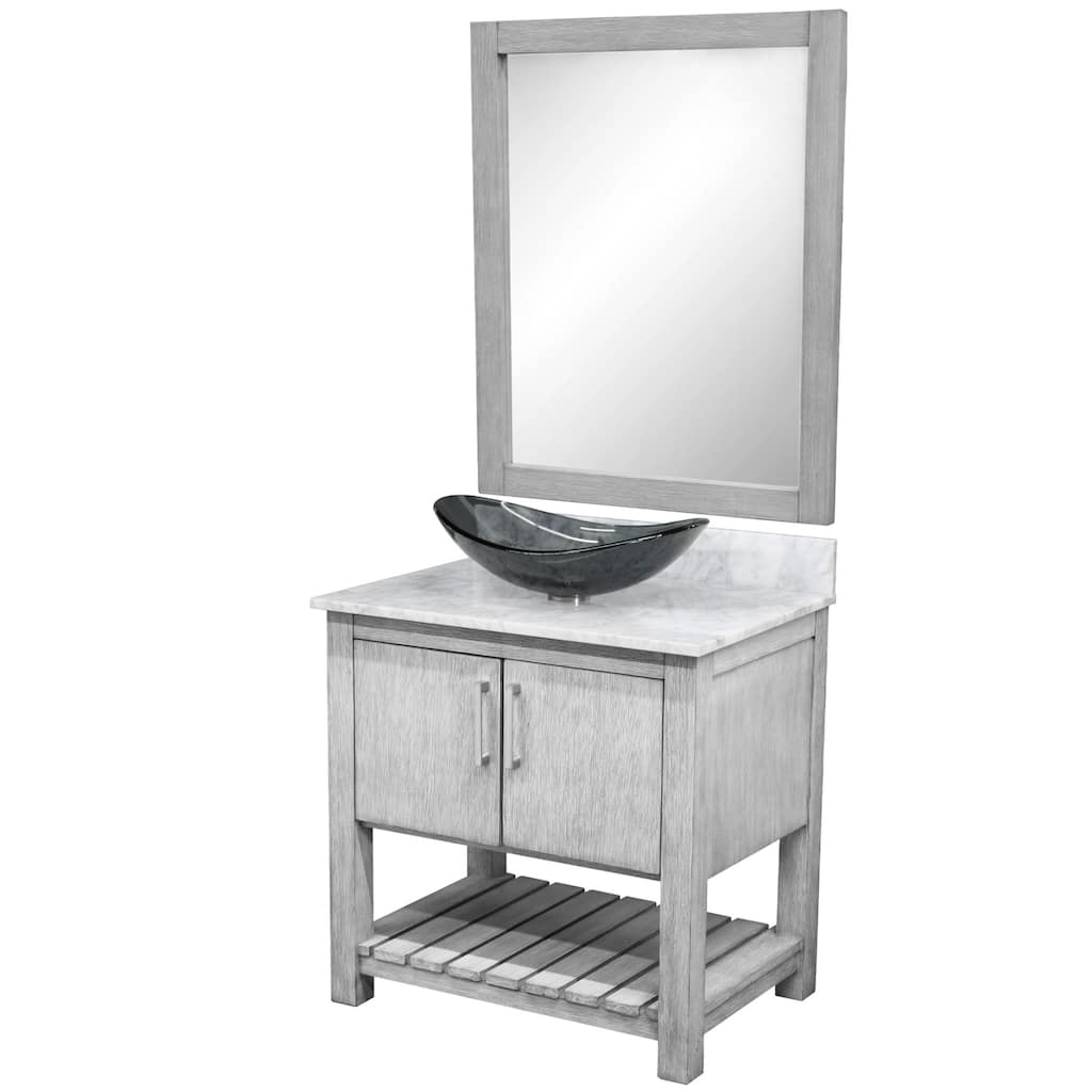 Miseno MV-30SG-NOBV-CAR-324G-MIR 30" Free Standing Single Basin Vanity