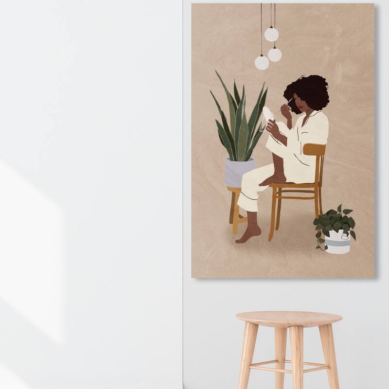 Wynwood Studio Fashion and Glam Look at Me Brown and Cream White Modern & Contemporary Wall Art Canvas Print - 54 x 36