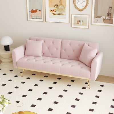 68.30" Velvet double sofa bed in five stylish colors