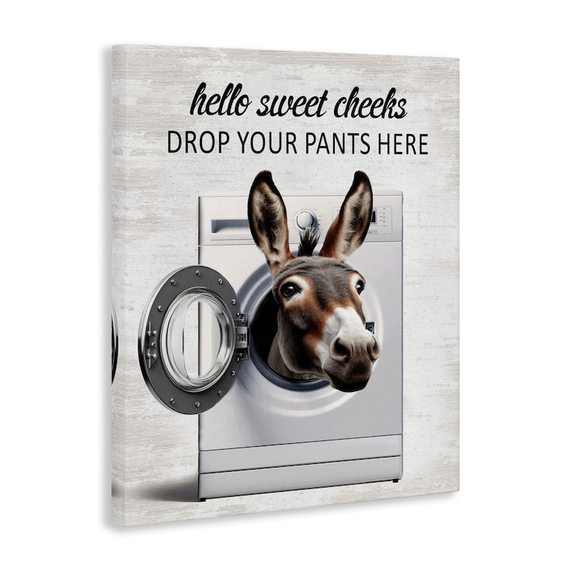 Stupell Funny Sweet Cheeks Laundry Canvas Wall Art Design By Lettered and Lined