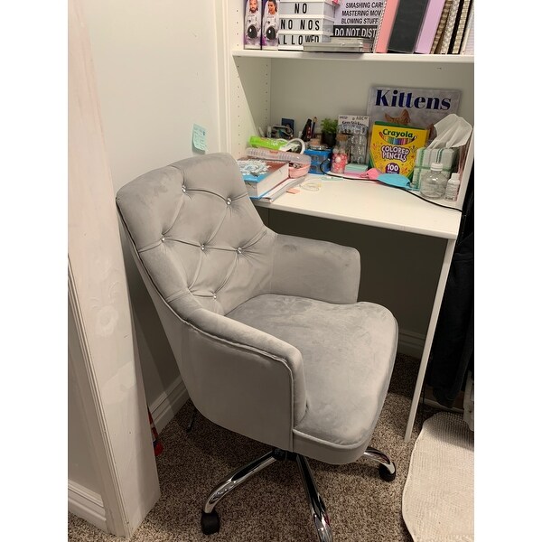 Top Product Reviews For Ovios Cute Desk Chair Plush Velvet Office Chair For Girl Or Lady Modern Nice Vanity Chair And Task Chair With Gold Base 30234169 Overstock