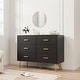 preview thumbnail 5 of 16, 6 Drawer Dresser with Storage Space, Modern Wooden Dresser with Gold Handles