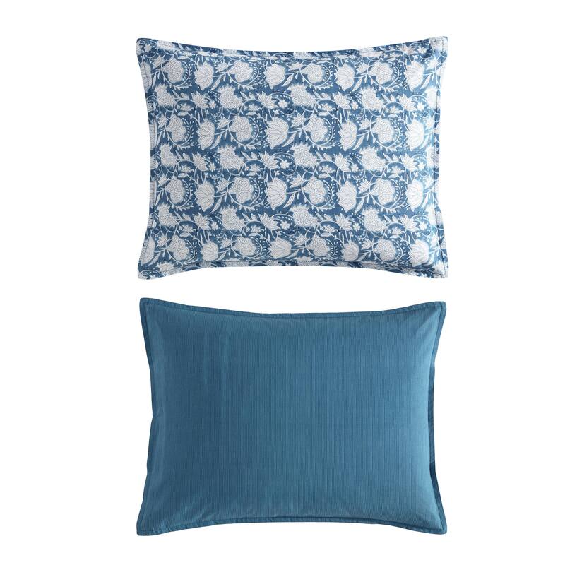 Nautica Bayport Floral Cotton Reversible Beige Comforter Set