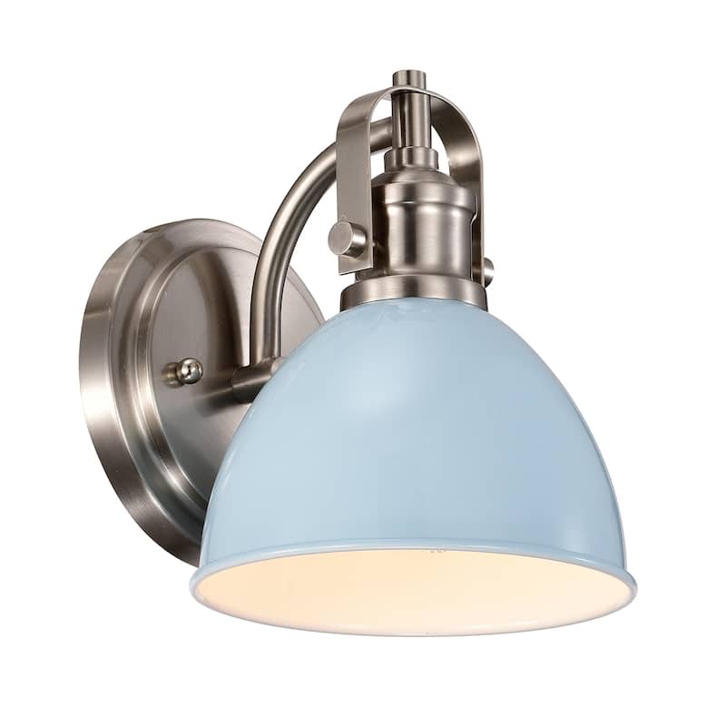 1-Light Industrial Wall Light Bath Sconce with Shad - 7.5"x7.5"x6"