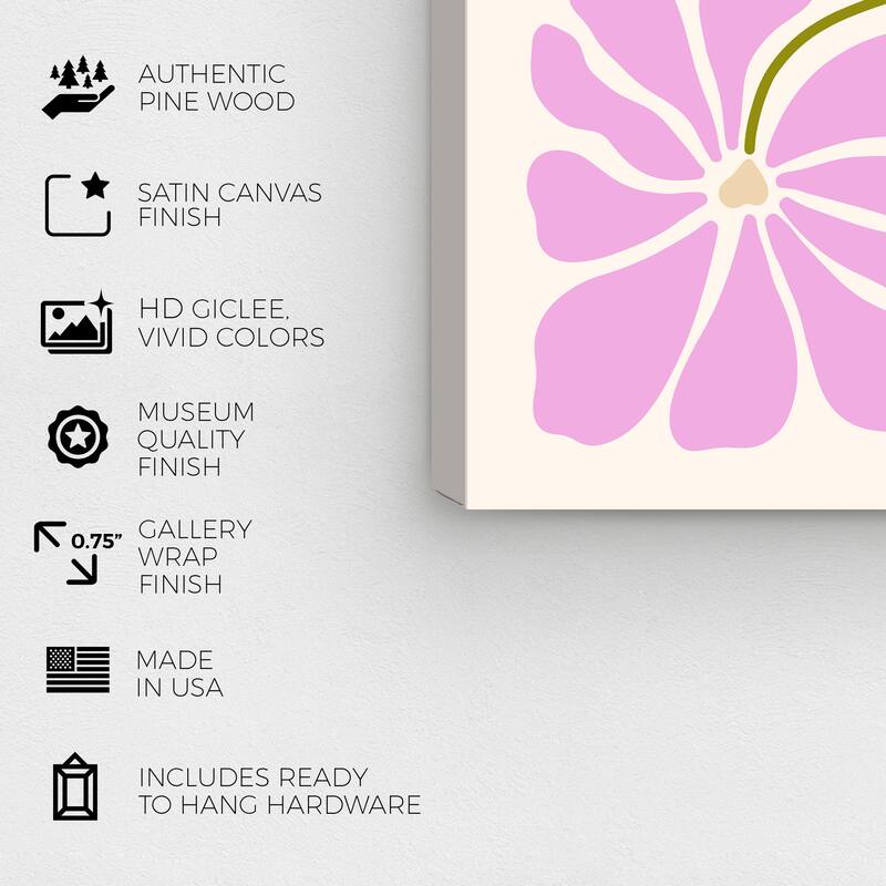 Wynwood Studio Canvas Floral and Botanical Flowers Opposite Orange Modern & Contemporary Wall Art Canvas Print