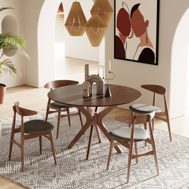 Modrest Prospect Modern 47" Round Walnut Dining Table