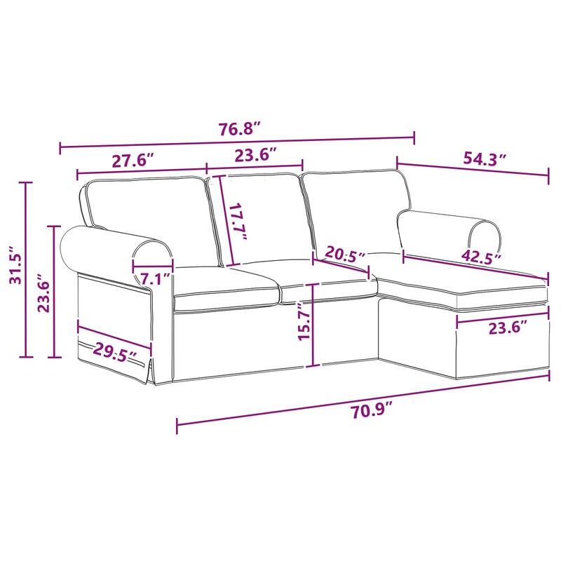 vidaXL Sofa Dark Grey 215 x 138 x 80 cm Fabric - 84.65 x 54.33 x 31.50 in