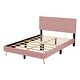 preview thumbnail 5 of 7, 2 Pieces Bedroom Sets Queen Size Upholstered Bed Frame with Storage Ottoman,Pink