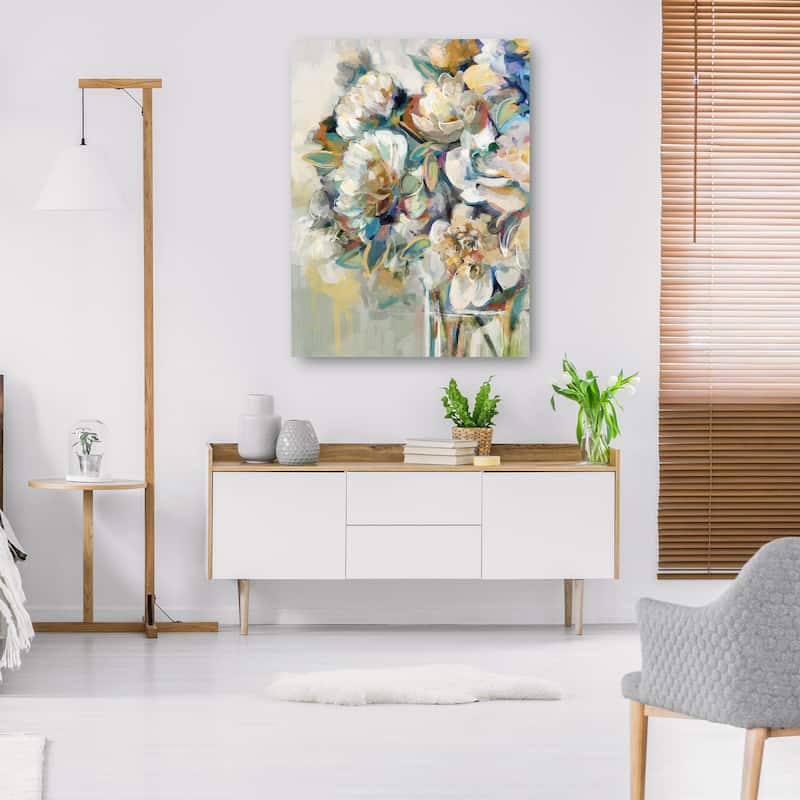 Peony Gathering By Studio Arts Canvas Art Print