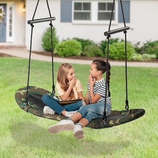 Adjustable Saucer Tree Swing Set with Stable Structure for Kids