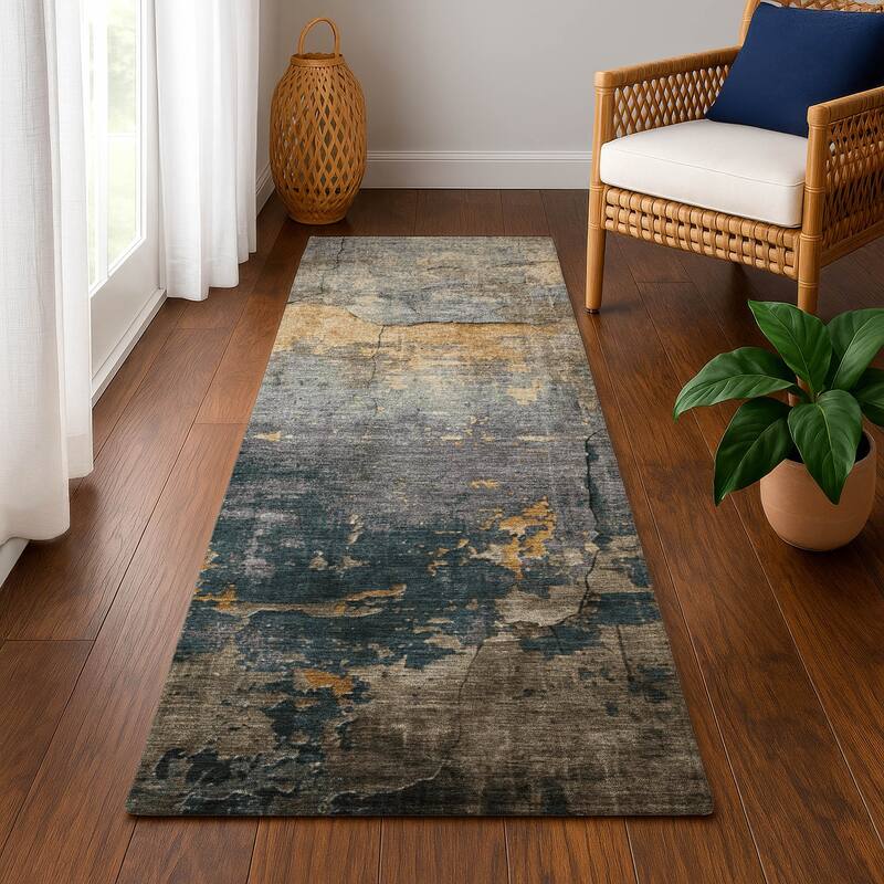 Premium Washable Super Soft Abstract Chic Mayfield Rug - Gray - 2'3" x 7'6"