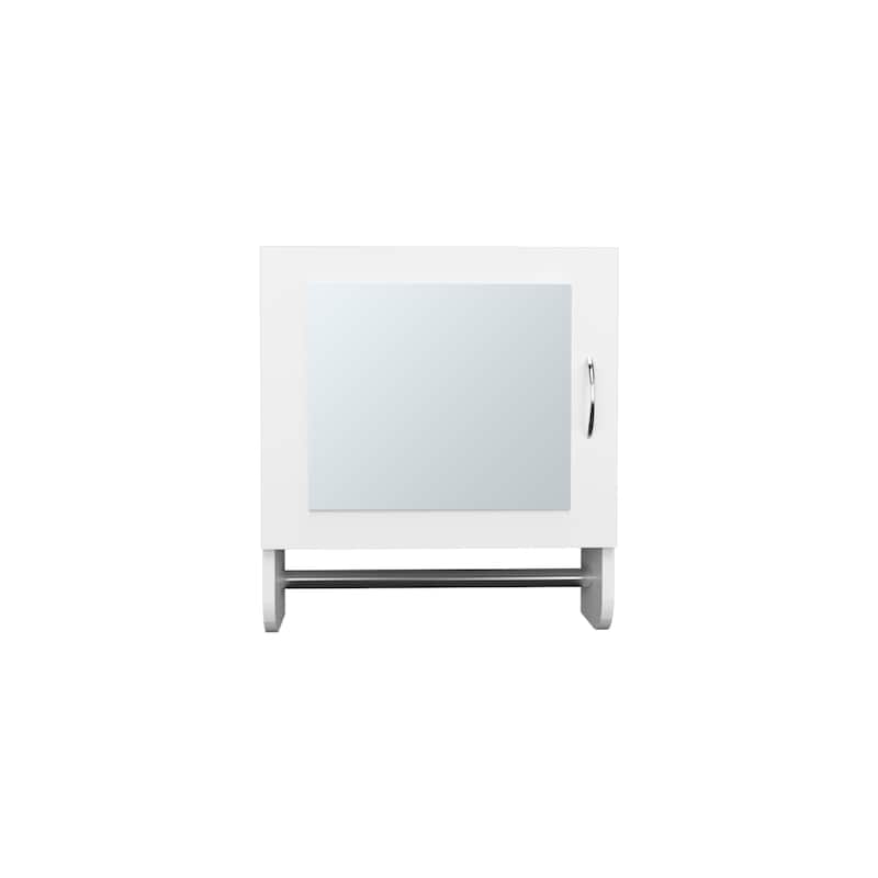 Wall-Mounted Medicine Cabinet - 19.7" H, 17.7" W, Mirrored Door, 2 Shelves, Towel Rack, Bathroom & Kitchen Storage