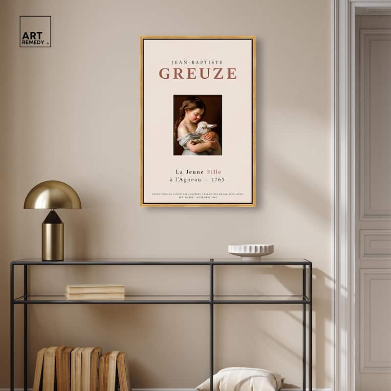 Girl and Her Lamb Canvas by Art Remedy