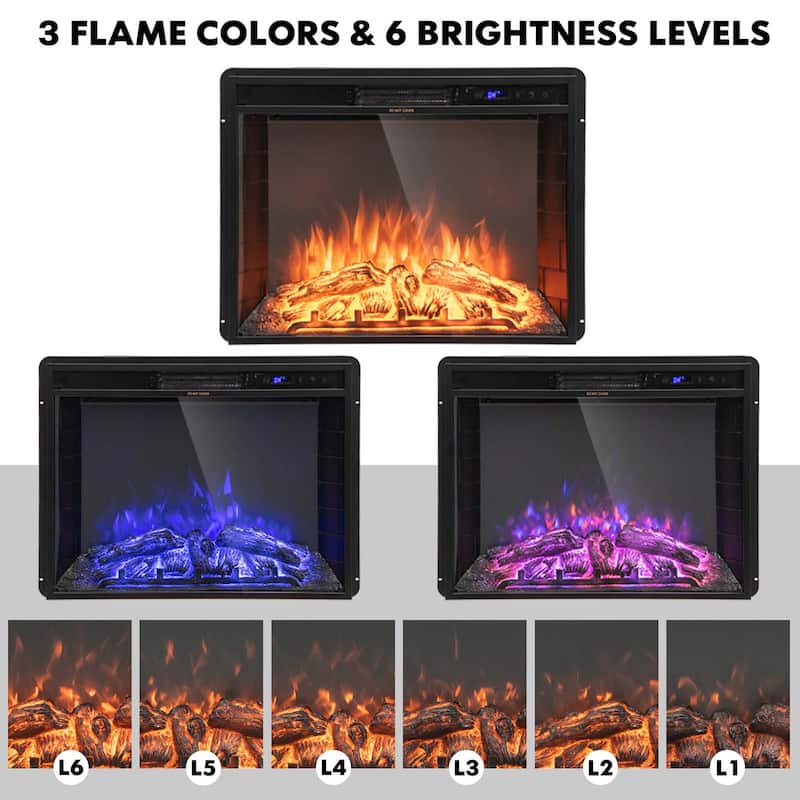 Costway 26 Inch Recessed Electric Fireplace heater W/ Remote Control - See Details
