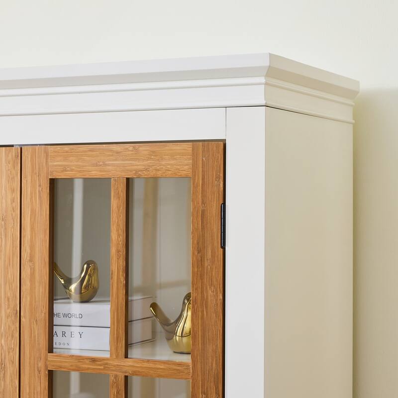71.2IN Tall Display Cabinet with Glass Doors