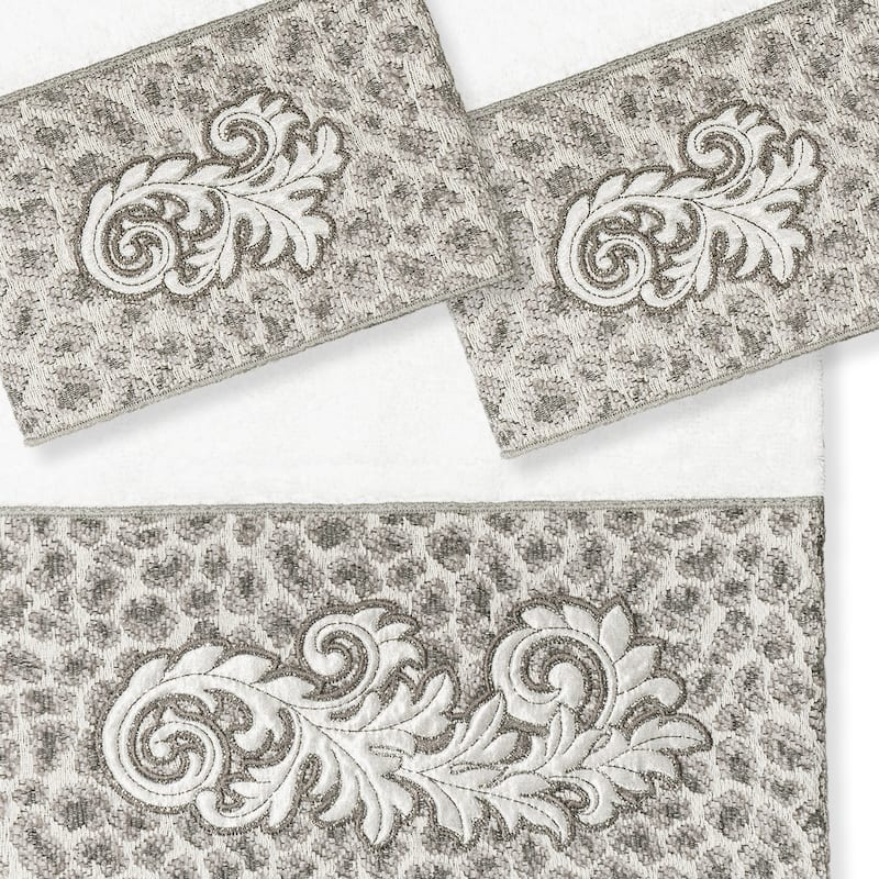 Authentic Hotel and Spa 100% Turkish Cotton April 3PC Embellished Towel Set