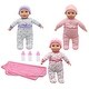 preview thumbnail 1 of 3, Cuddle Kids: 14" Lovable Talking Triplets Dolls with Large Blanket & 3 Bottles, Ages 2+