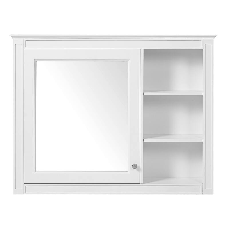 Roomfitters 36x28 Inch Medicine Cabinet, Wall Mounted Bathroom Mirror Cabinet with Adjustable Shelf, White
