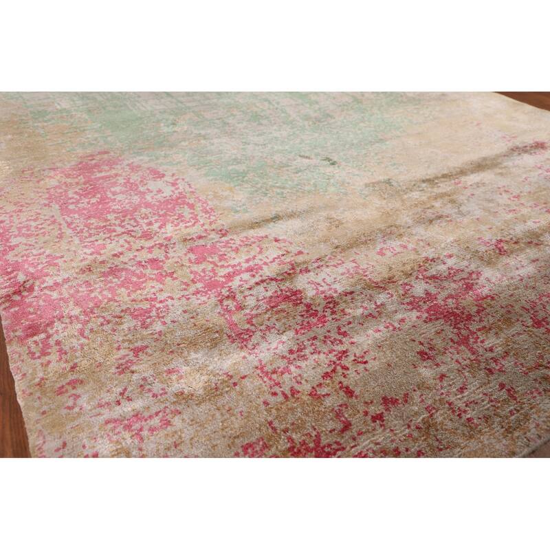 Contemporary Abstract Indian Area Rug Handmade Wool Carpet - 5'7"x 7'10"