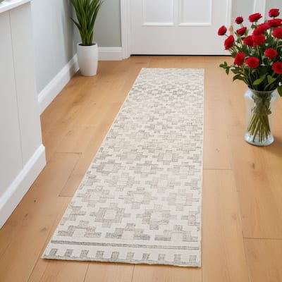 Bizin Distressed Stain Resistant Woven Durable Area Rug By HomeRoots - 2' X 8'