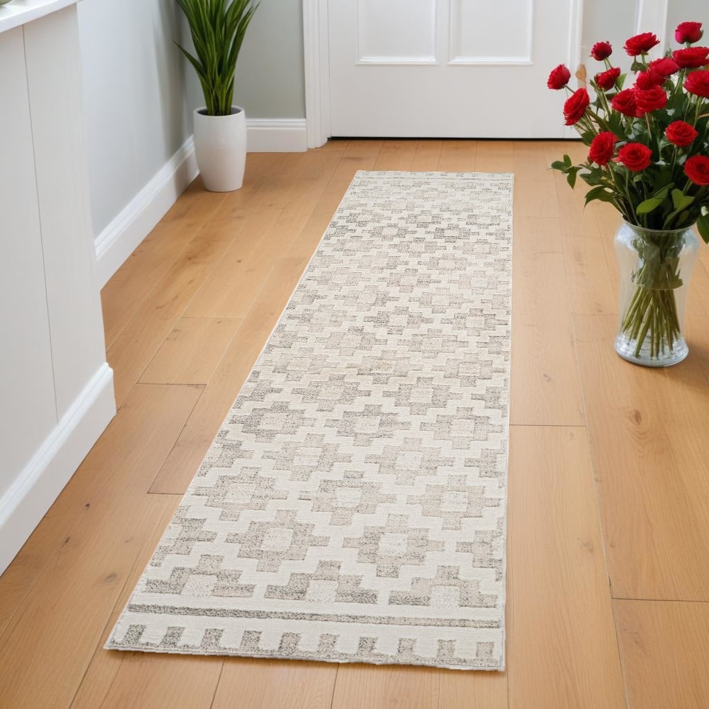 Bizin Distressed Stain Resistant Woven Durable Area Rug By HomeRoots - 2' X 8'