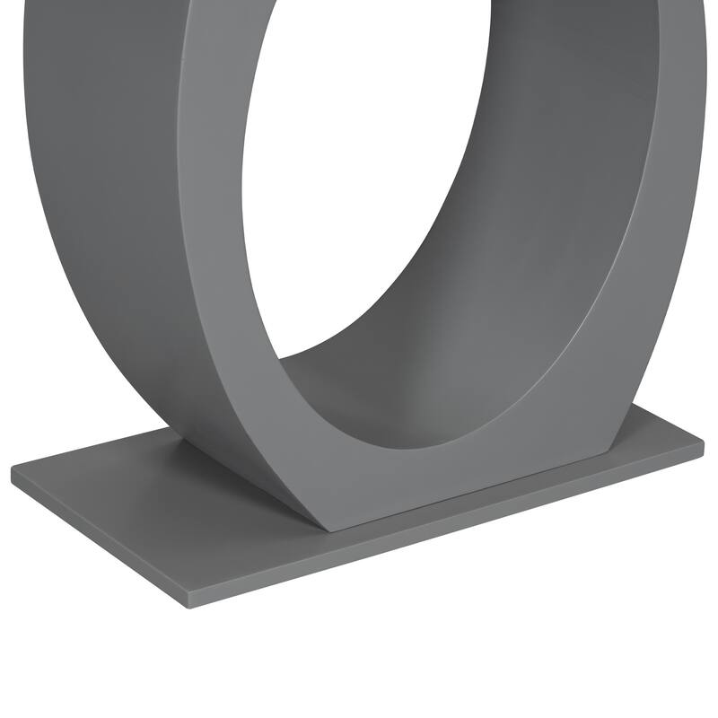 39.4" Modern Rectangle Side Table with Unique Egg-shaped Base for Living Room or Bedroom