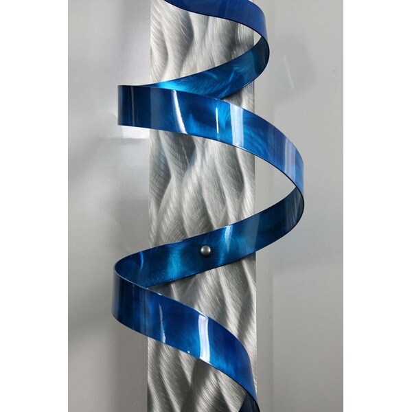 Statements2000 3d Metal Wall Art Sculpture Abstract Silver Blue