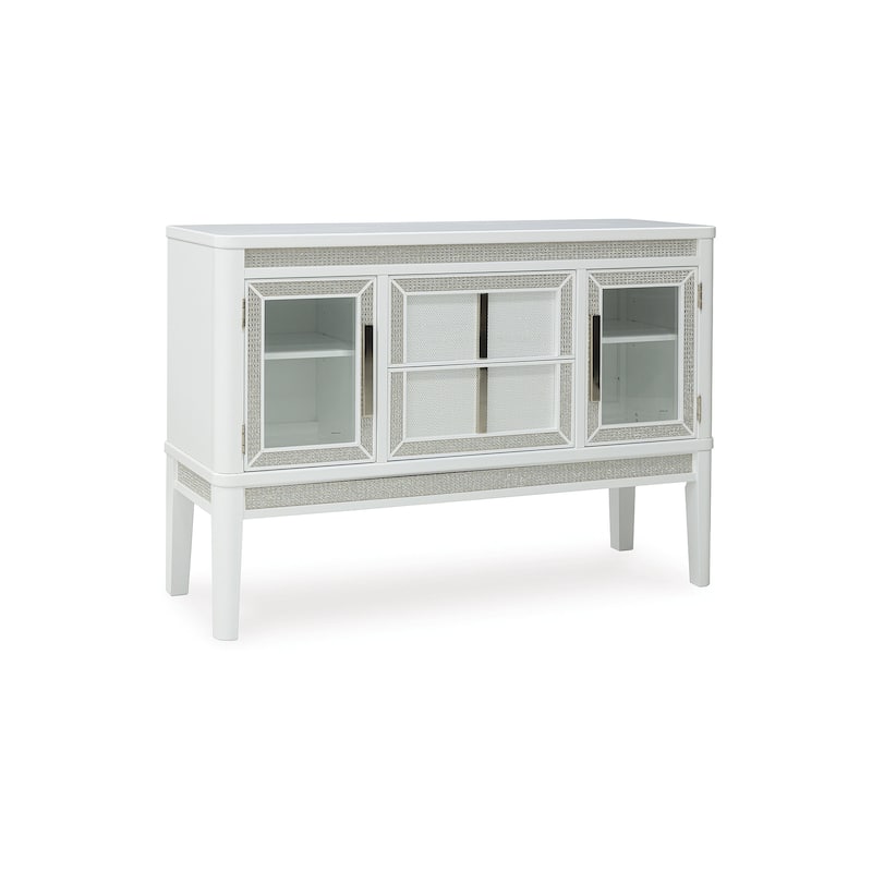 Signature Design by Ashley Chalanna White Dining Server - 56.25" W x 18.13" D x 38.5" H