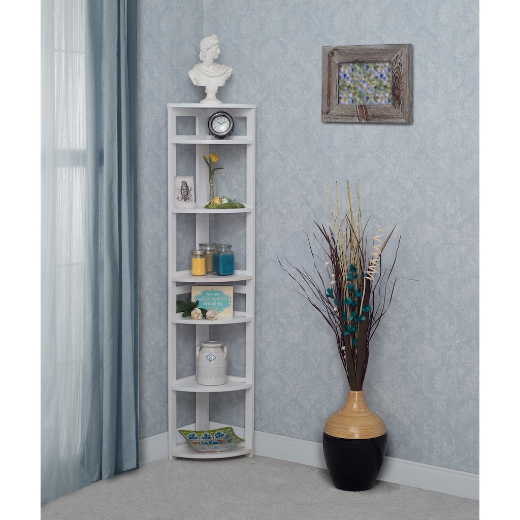 5-Shelf Bookcase Grey Driftwood Finish Tall Open Storage Organizer with Clean Contemporary Style for Home or Office